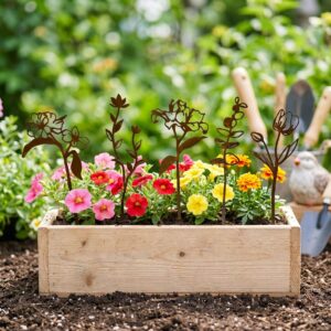 Metal Flowers Decorative Garden Stakes