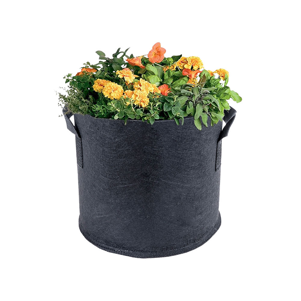 Black Plant Fabric Grow Bags Flower Vegetable Pots with handle