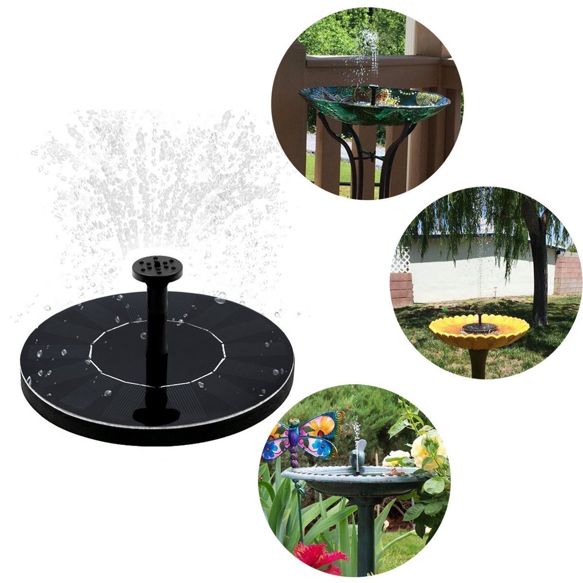 1.4W Solar Powered Circle Garden Water Pump with 6 Nozzle