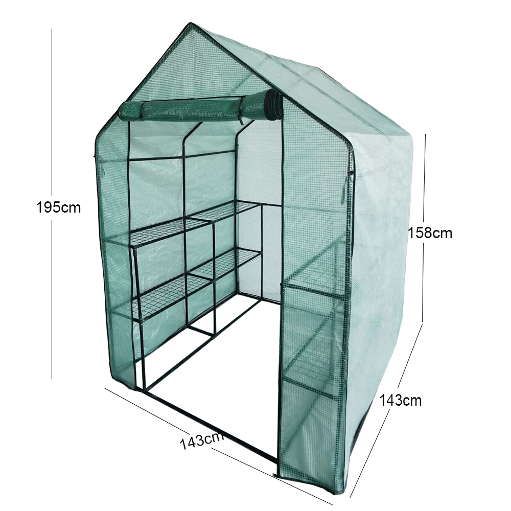 Greenhouse with Built-in Shelves